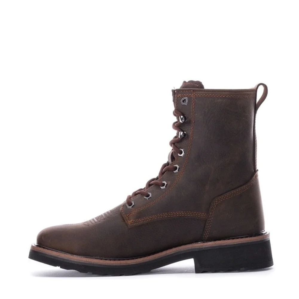 Men's Size 13 - EUROSTAR Tuffy Square Lace Steel Toe Work Boots Dark Brown NEW